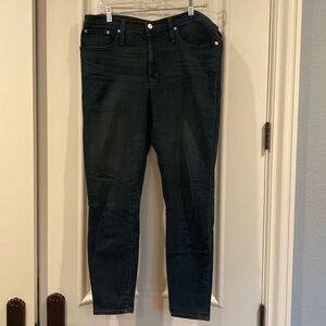 Women’s J.Crew, dark blue denim high-rise toothpick jeans size 33